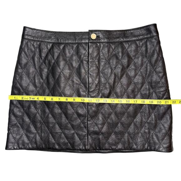 FRAME Quilted Lamb Leather Miniskirt XL - Picture 10 of 14